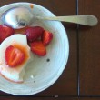 Thumbnail image for Basil panna cotta, strawberry lime compote